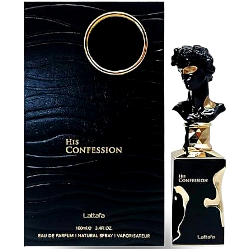 Lattafa Perfume masculino His Confesion EDP en spray de 100 ml (3.4 oz)