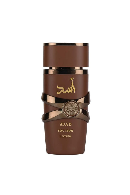 Lattafa Asad Bourbon Eau de Parfum Spray for Men, 100 ml (3.4 oz).